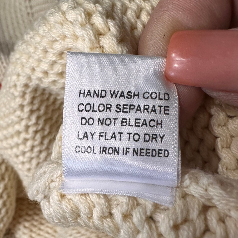 Sunday Edition Lobster Sweater Vest SZ Large Cream Red NWT Coastal Knit - Picture 10 of 10